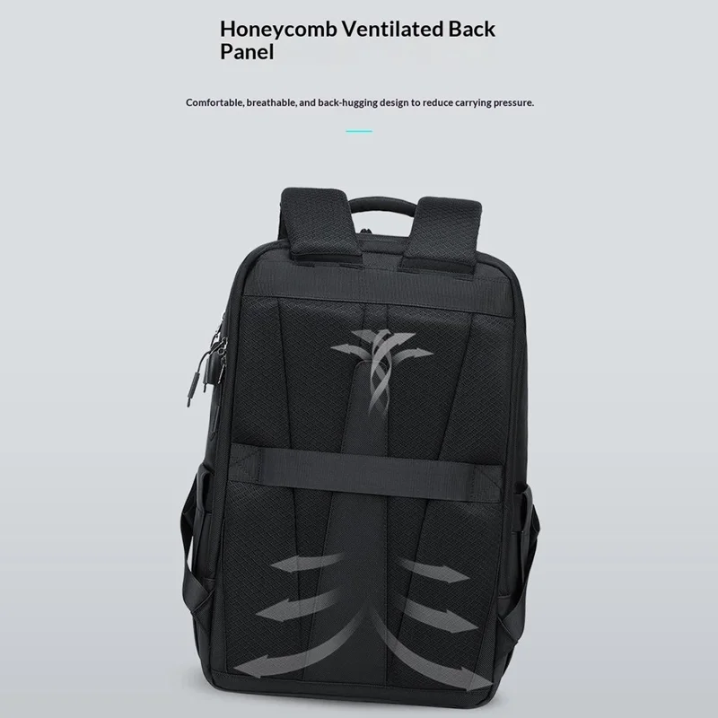 COOLBELL CB-8316 15.6 Inch Laptop Backpack for Men Business / Short Trip Travel Bag Splash-Proof Daypack - Black