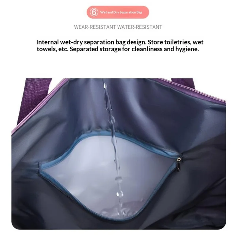 Rozbierane torba podróżna z kółkami, duża pojemność, bagaż z tkaniny oksford dla studentów / podróżujących w interesach / na treningi - jasny fiolet