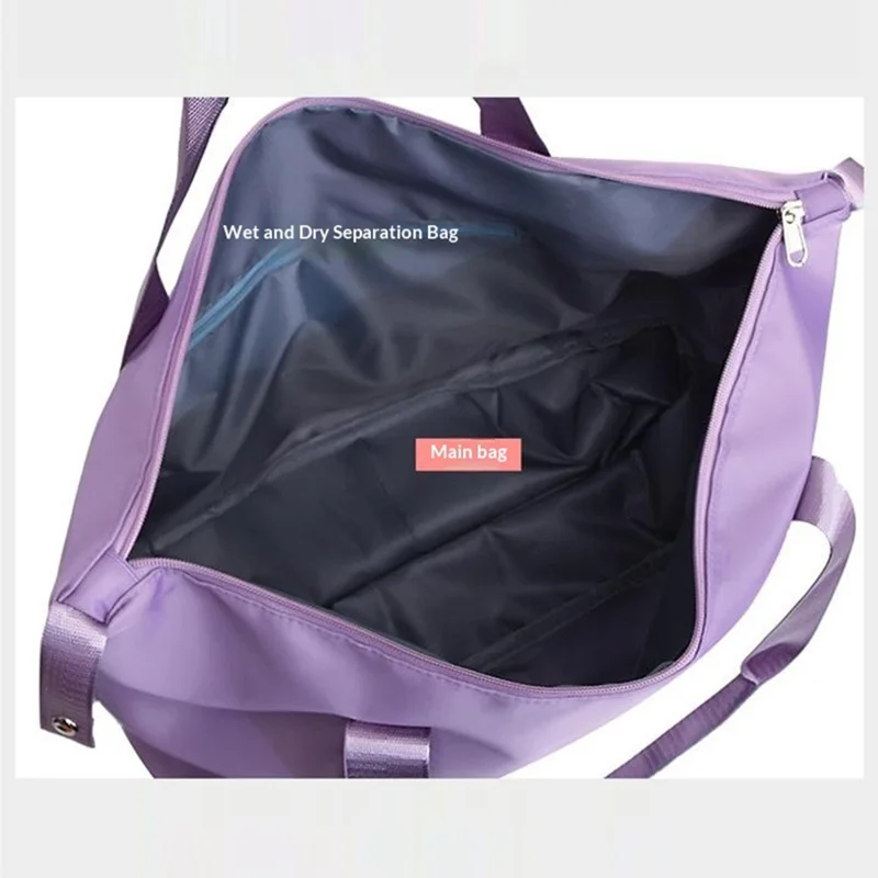 Rozbierane torba podróżna z kółkami, duża pojemność, bagaż z tkaniny oksford dla studentów / podróżujących w interesach / na treningi - jasny fiolet