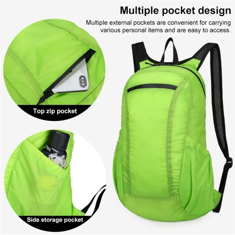 Mochila plegable HAWEEL HWL7033 para viaje al aire libre, ligera de poliéster, portátil, color verde