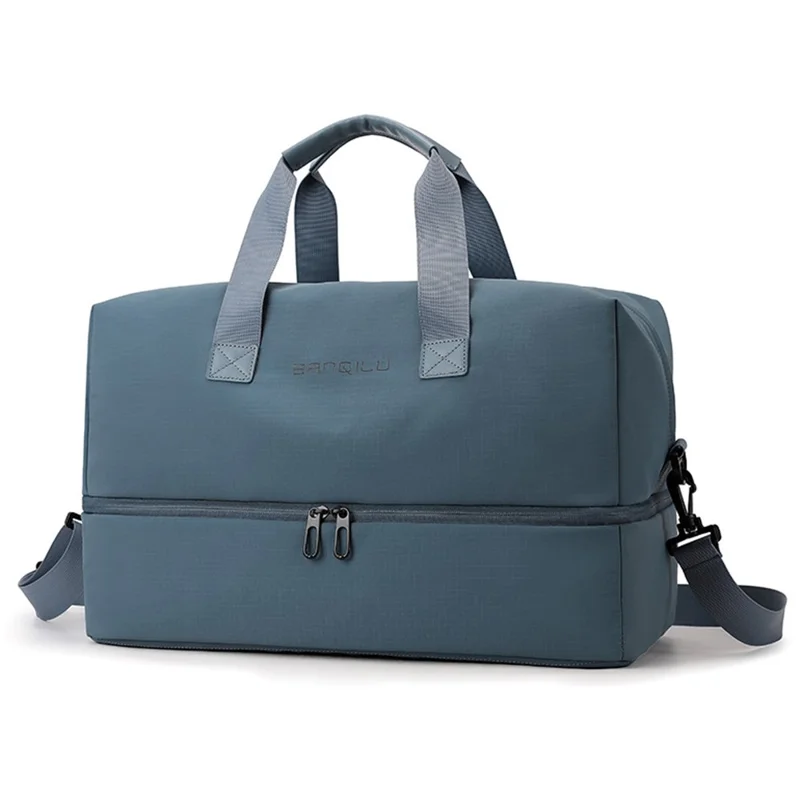 BANQILU Large Capacity Travel Backpack Expandable Gym Bag Multi-Functional Storage Bag with Separate Shoe Compartment - Blue