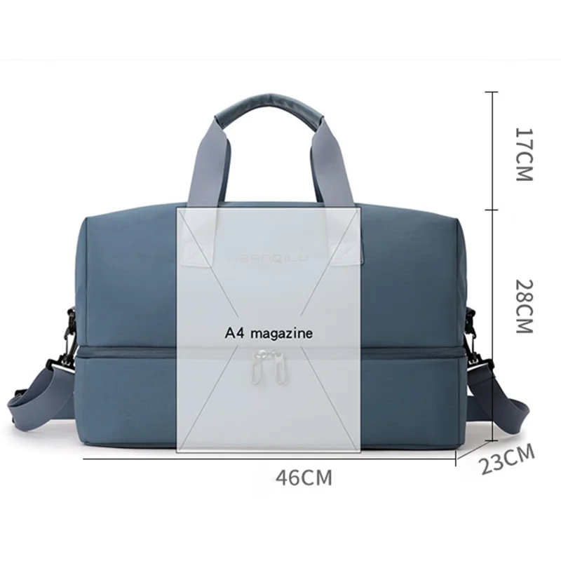 BANQILU Large Capacity Travel Backpack Expandable Gym Bag Multi-Functional Storage Bag with Separate Shoe Compartment - Blue
