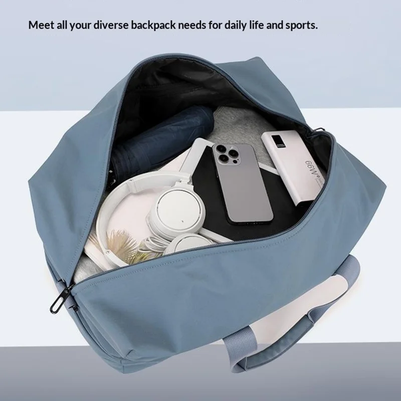 BANQILU Large Capacity Travel Backpack Expandable Gym Bag Multi-Functional Storage Bag with Separate Shoe Compartment - Blue