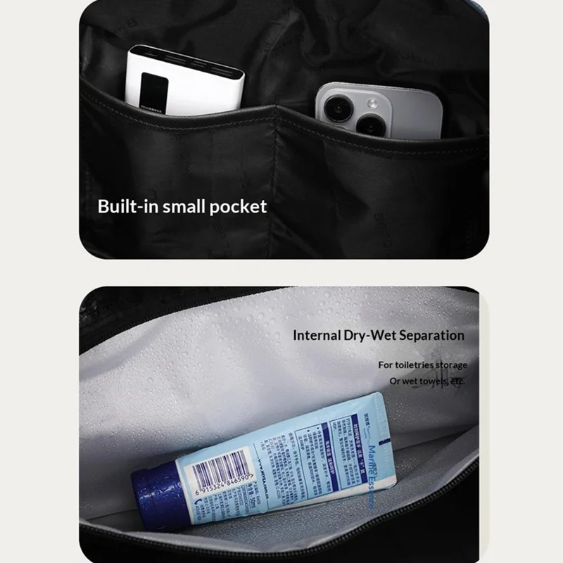 BANQILU Large Capacity Travel Backpack Expandable Gym Bag Multi-Functional Storage Bag with Separate Shoe Compartment - Blue