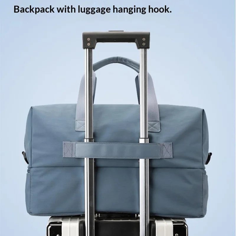 BANQILU Large Capacity Travel Backpack Expandable Gym Bag Multi-Functional Storage Bag with Separate Shoe Compartment - Blue