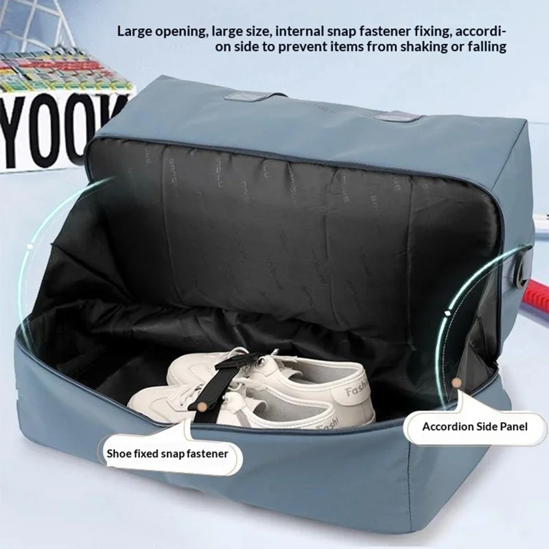 BANQILU Large Capacity Travel Backpack Expandable Gym Bag Multi-Functional Storage Bag with Separate Shoe Compartment - Blue