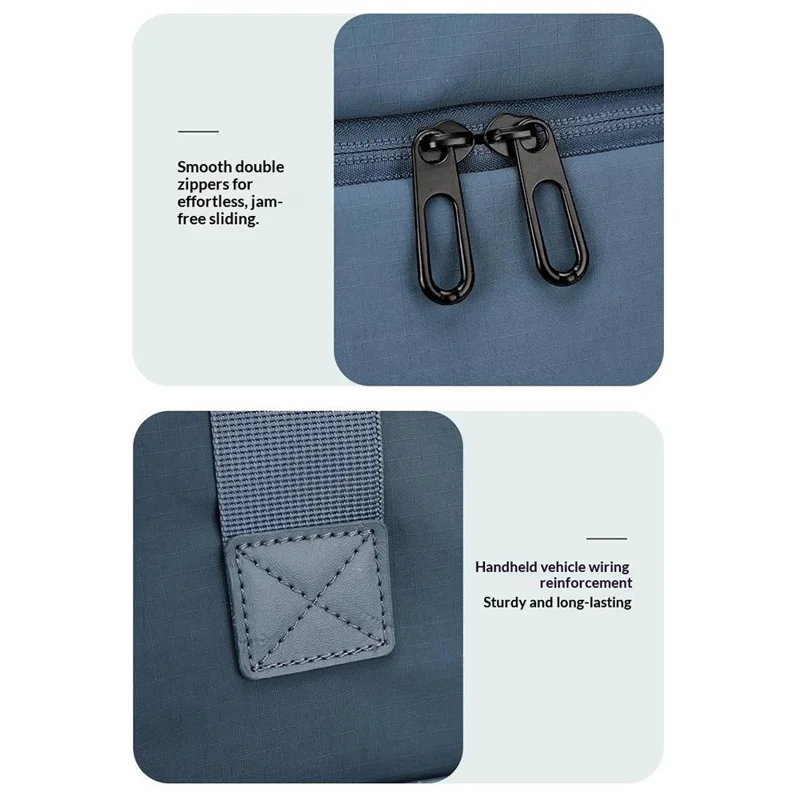 BANQILU Large Capacity Travel Backpack Expandable Gym Bag Multi-Functional Storage Bag with Separate Shoe Compartment - Blue