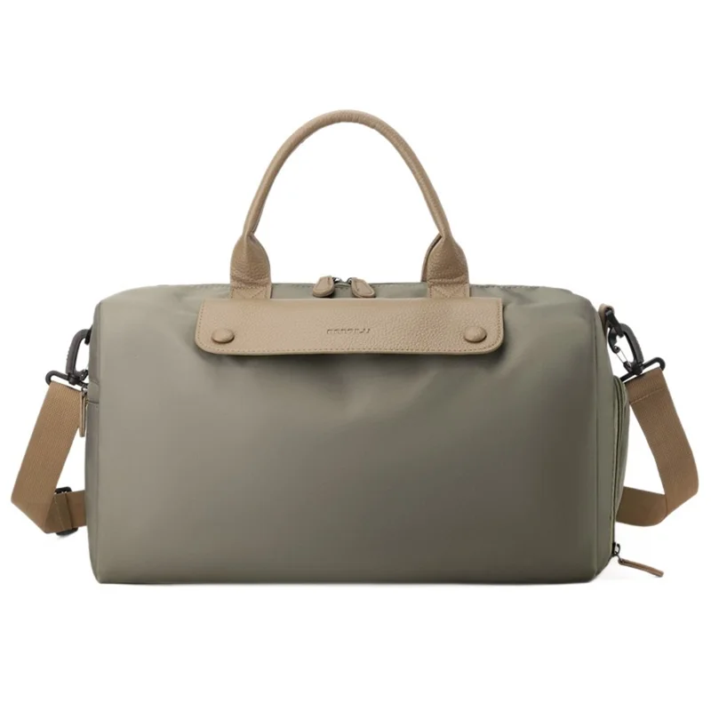 BANQILU LH766 Large Capacity Shoulder Bag for Short Trip Luggage Organizer Waterproof Nylon Gym Duffel - Khaki