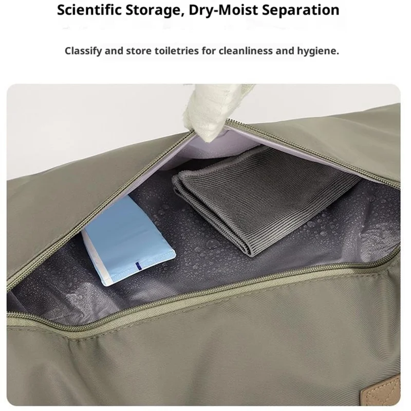 BANQILU LH766 Large Capacity Shoulder Bag for Short Trip Luggage Organizer Waterproof Nylon Gym Duffel - Khaki