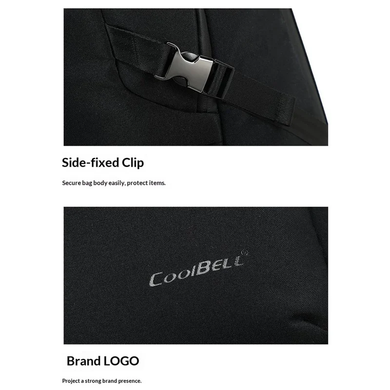 COOLBELL CB-8318 30L Breathable Business Travel Backpack Large Capacity Waterproof 15 inch Laptop Storage Bag - Black