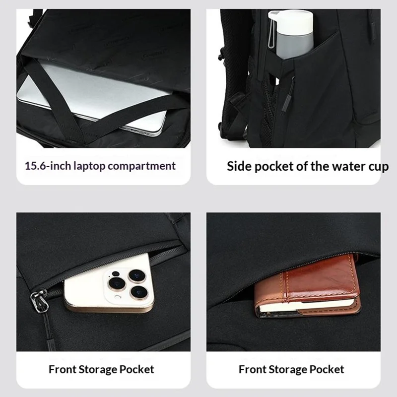COOLBELL CB-8318 30L Breathable Business Travel Backpack Large Capacity Waterproof 15 inch Laptop Storage Bag - Black
