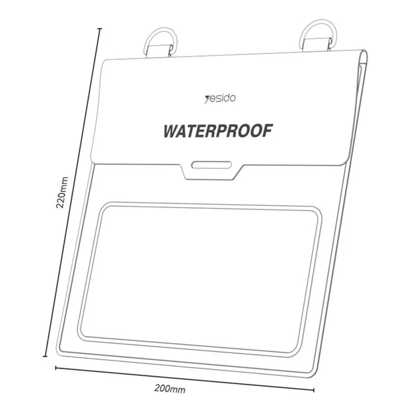 YESIDO WB66 Large Waterproof Bag IPX8 10m Underwater Crossbody Pouch with Lanyard - Black