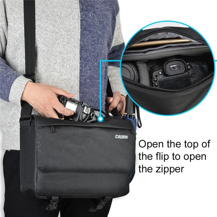 CADEN K12 Sac à Bandoulière DSLR Camera Messenger à Grande Capacité Pour Les Voyages en Plein Air