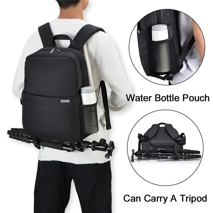 Caden L4 Waterproof SLR/DSLR Camera Backpack Case di Viaggio Per la Telecamera Per la Telecamera Per la Telecamera Per la Fotocamera e Lenti Canon Nikon Sony - Dimensioni S 29x13x39cm/nero