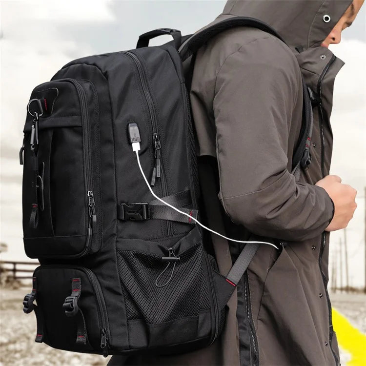 Reiserucksack 60L Große Kapazität Lässig Wandern Klettern Schultern Bag Expandable Weekender Tasche Mit Schuhablagerungsfach Für Männer Und Frauen