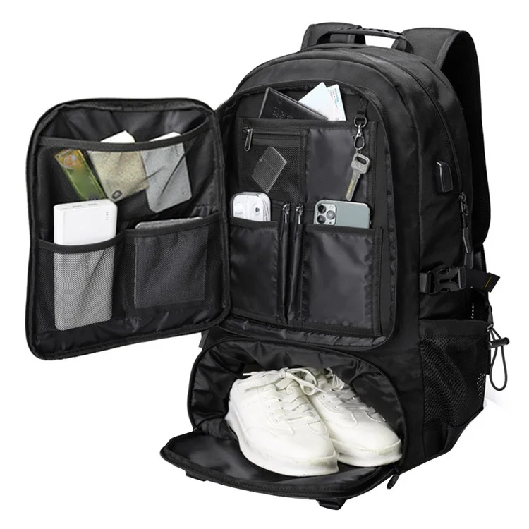 Reiserucksack 60L Große Kapazität Lässig Wandern Klettern Schultern Bag Expandable Weekender Tasche Mit Schuhablagerungsfach Für Männer Und Frauen