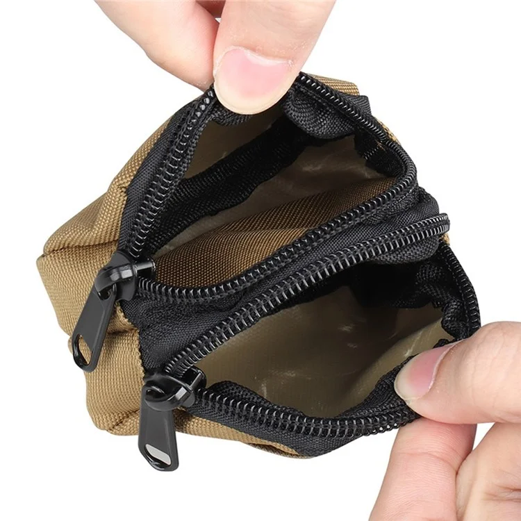 H25 Sac à Taille Sportive Tactique en Plein Air Double Poches 1000d Nylon Mini Coin Keys Rangement Sachet