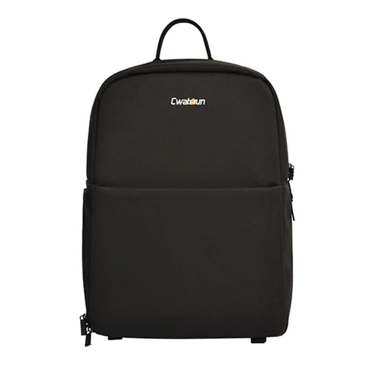 CWATCUN D75 14 Polegadas Backpack SLR à Prova D'água / Bolsa de Ombro de Câmera DSLR Com Bolsa Pequena Para Canon Nikon Sony, Tamanho M - Preto