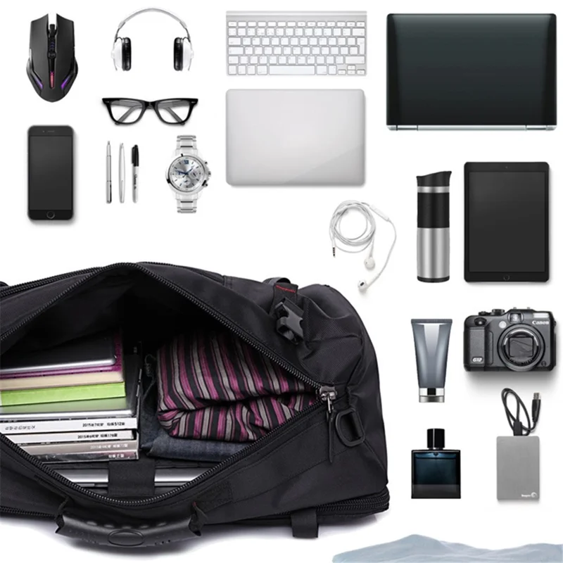 KAKA KA-2050 40L Sac à Dos Imperméable avec Boucle de Poitrine pour le Camping, la Randonnée, les Voyages - Noir