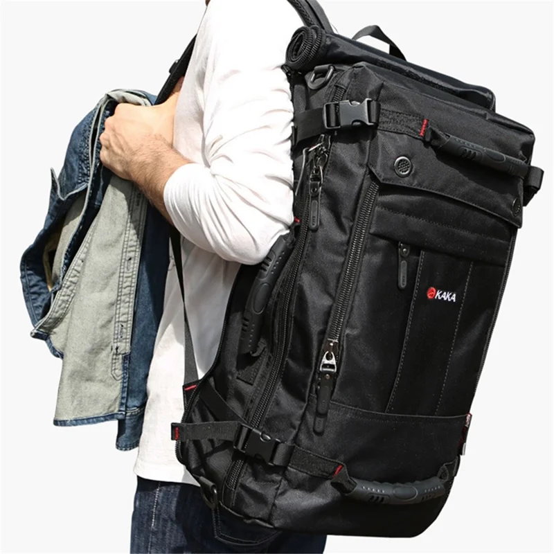 KAKA KA-2050 40L Sac à Dos Imperméable avec Boucle de Poitrine pour le Camping, la Randonnée, les Voyages - Noir