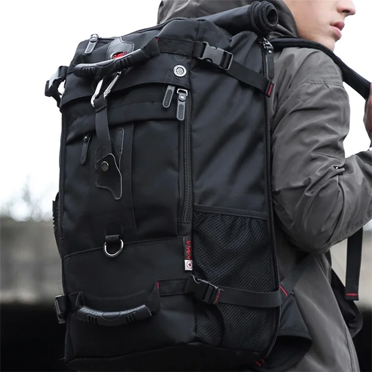 KAKA KA-2070-1 Men Camping Hiking Multi-function 40L Shoulder Bag Outdoor Waterproof Backpack with Hidden Shoulder Strap - Black