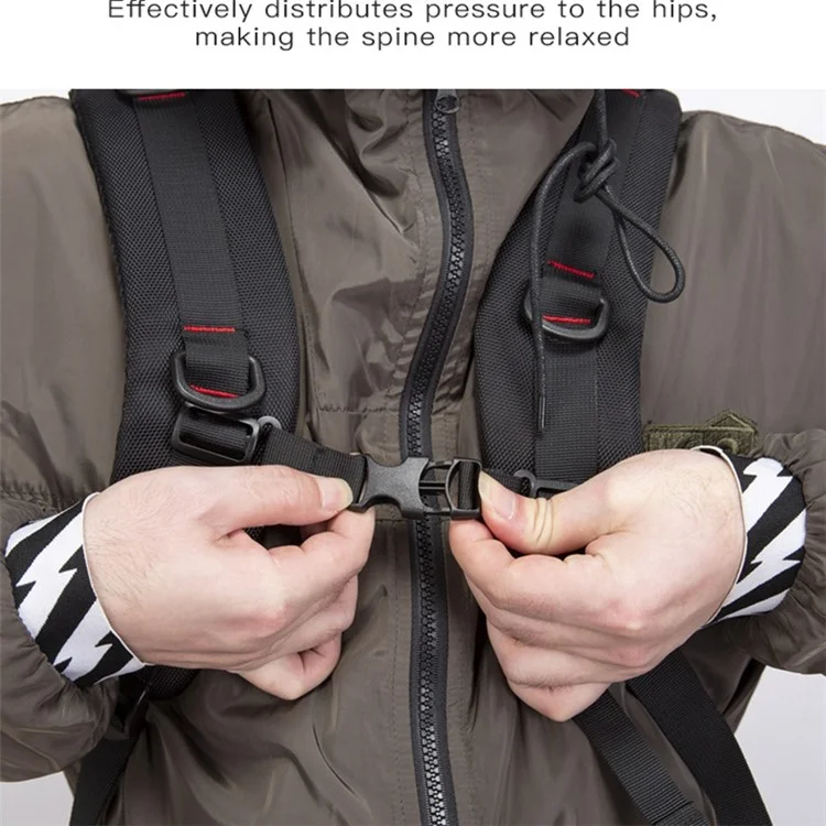 KAKA KA-2070-1 Men Camping Hiking Multi-function 40L Shoulder Bag Outdoor Waterproof Backpack with Hidden Shoulder Strap - Black