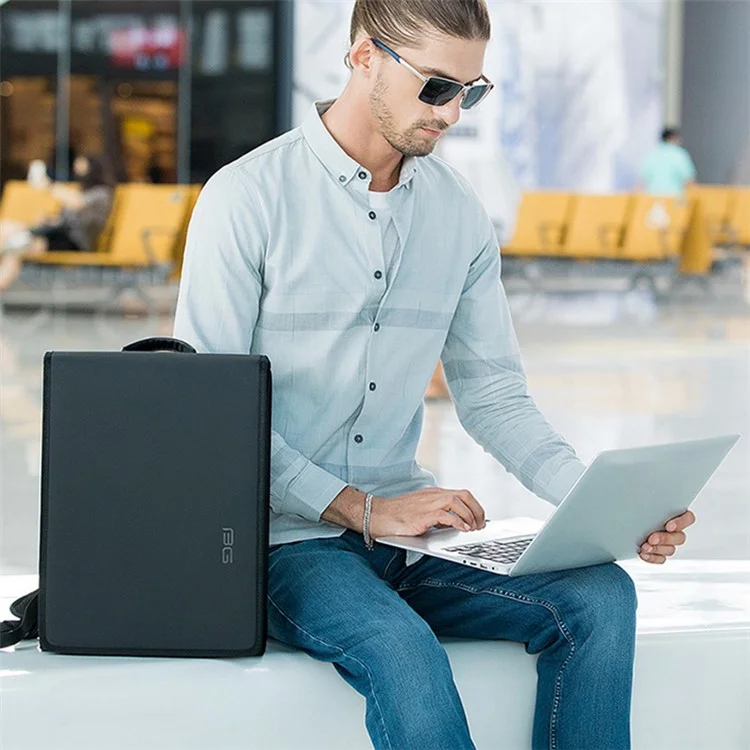 BANGE BG-7252 Zaino da uomo stile business Borsa per laptop Borsa a spalla Forniture da viaggio - Nero