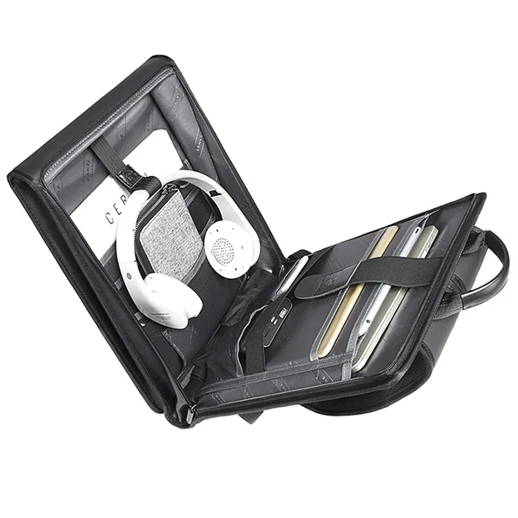 BANGE BG-7252 Zaino da uomo stile business Borsa per laptop Borsa a spalla Forniture da viaggio - Nero