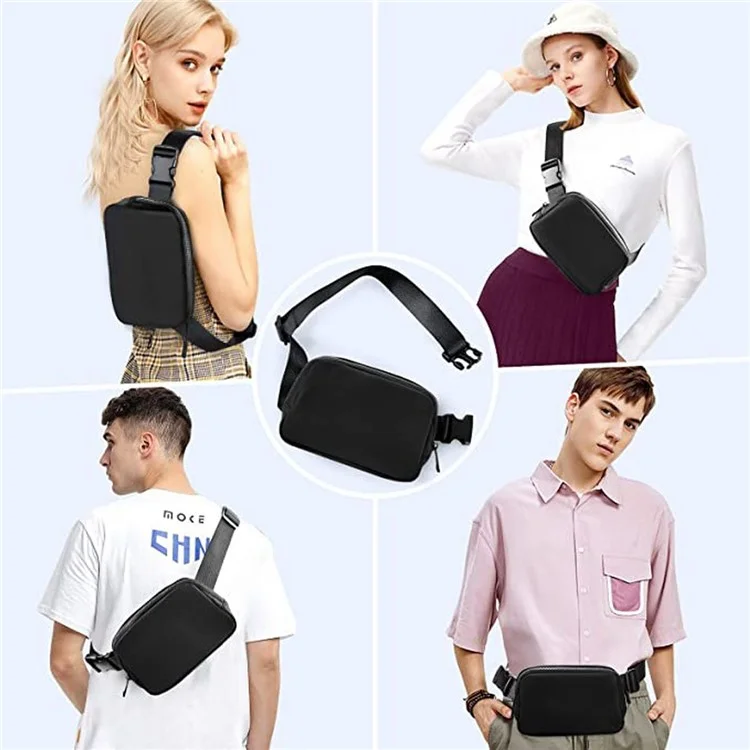 JBL-01 Waterproof Wasit Bag Crossbody Bag Lightweight Chest Daypack Shoulder Bag Travel Running Bag for Men and Women - Black