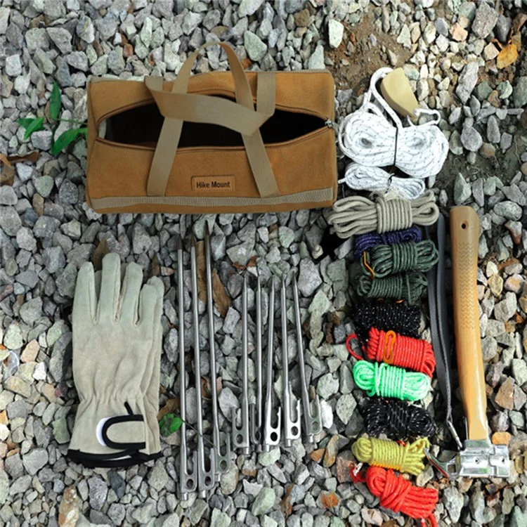 HIKE MOUNT Outdoor Camping Tool Storage Bag Hammer Tent Ground Nail Rope Organizer Carrying Bag for Hiking Backpacking Mountaineering