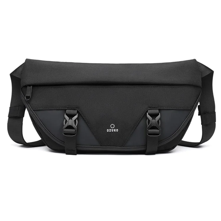 OZUKO 9529 Waterproof Waist Bag Bumbag Sling Shoulder Bag Fanny Pack for Camping Hiking Fitness Cycling - Black