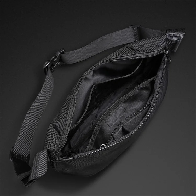 OZUKO 9529 Waterproof Waist Bag Bumbag Sling Shoulder Bag Fanny Pack for Camping Hiking Fitness Cycling - Black