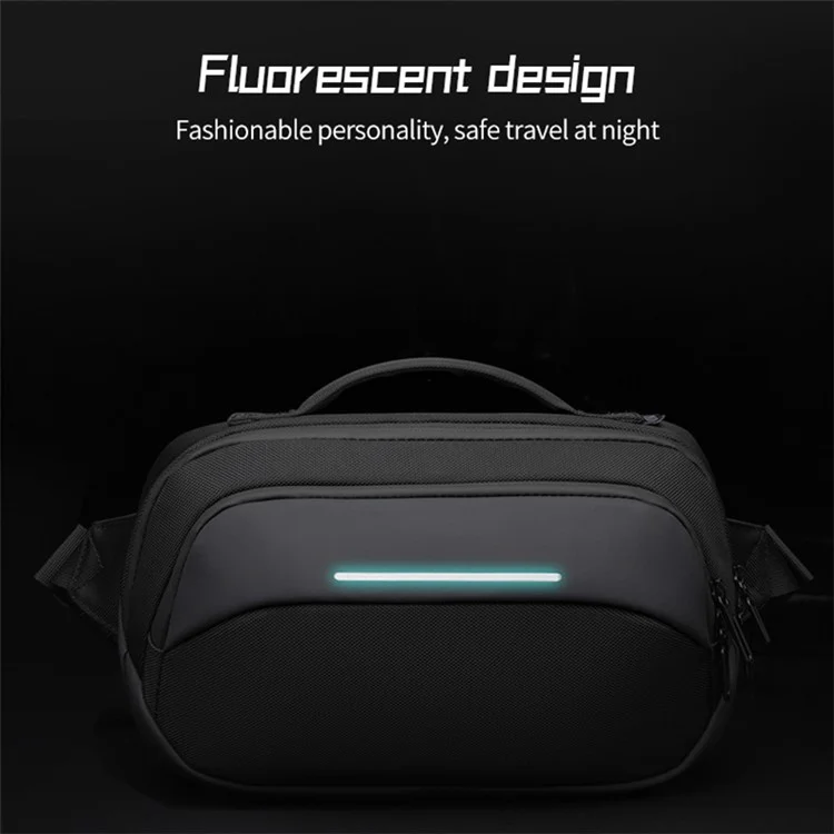 OZUKO 9551 Crossbody Shoulder Bag Casual Business Lightweight Chest Bag for Tactical Travel Work - Black