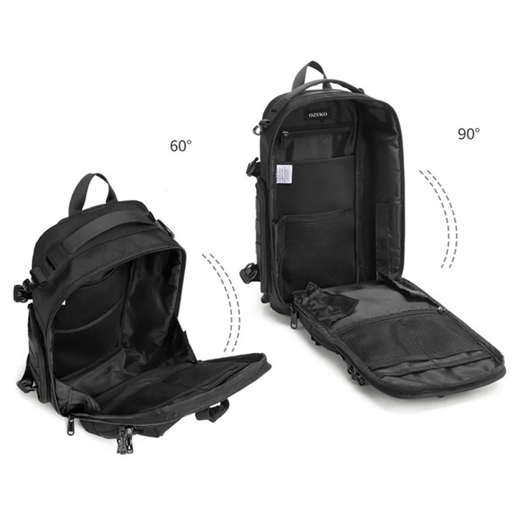 OZUKO 9585 Sling Chest Bag Large Capacity Outdoor Sports Tactical Waterproof Crossbody Shoulder Bag - Black