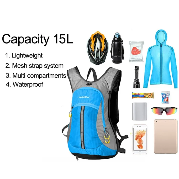 ANMEILU 1008 Sport Backpack 15L Lightweight Backpack Wear-Resistant Backpack Travel Daypack for Women Men - Red