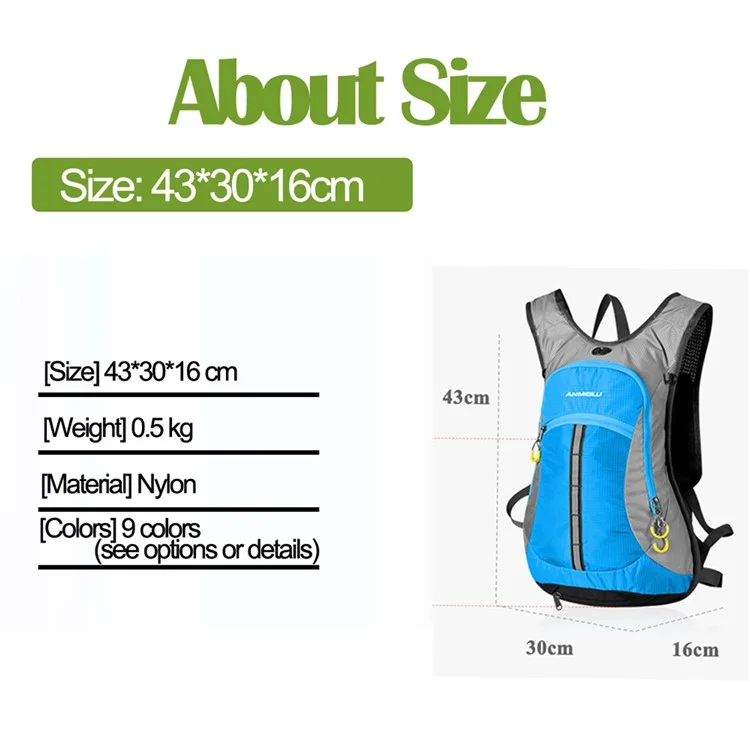 ANMEILU 1008 Sport Backpack 15L Lightweight Backpack Wear-Resistant Backpack Travel Daypack for Women Men - Red