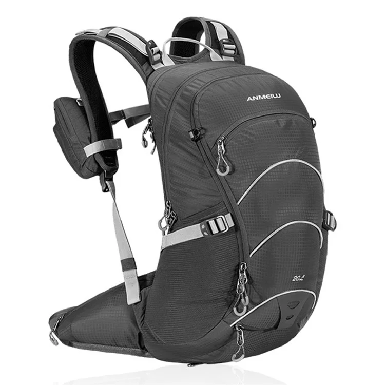ANMEILU 1023 Mochila Esportiva Leve 20L Mochila de Viagem Diária com Rede para Capacete e Capa de Chuva para Mulheres Homens - Cinza