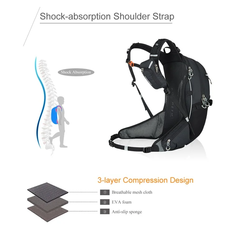 ANMEILU 1023 Léger Sac à dos de sport 20L Sac de voyage Sac à dos pour femmes et hommes - Vert