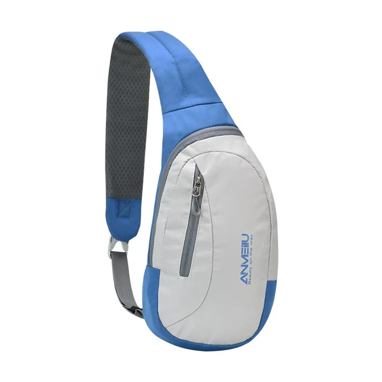 ANMEILU 2026 Reise-Sling-Bag, Brustbeutel, Umhängetasche für Tagesausflüge zum Wandern, Radfahren, Arbeit - Blau / Weiß