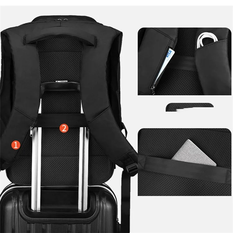 ML8018 Großer Business-Laptop-Rucksack Reise-Rucksack Tasche Wasser-abweisend Schultertasche mit externer USB-Ladestation