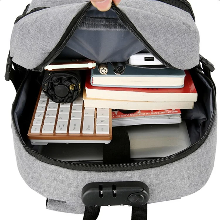 Sac à dos large YS-119T, sac à dos anti-eau pour ordinateur portable, sac de voyage Rucksack, sac de transport pour le camping - Gris