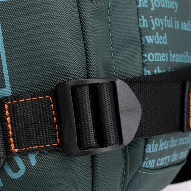 HAOSHUAI 5122(Nouvelle Version) Sac poitrine polyvalent pour homme Sac à dos anti-éclaboussures en nylon décontracté - Vert grisâtre