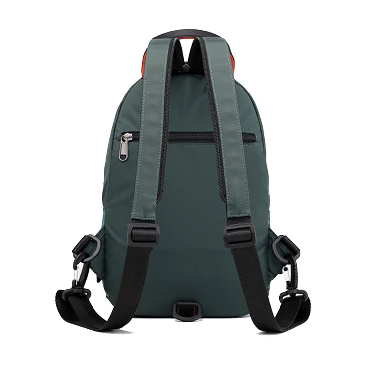 HAOSHUAI 5122(Nouvelle Version) Sac poitrine polyvalent pour homme Sac à dos anti-éclaboussures en nylon décontracté - Vert grisâtre
