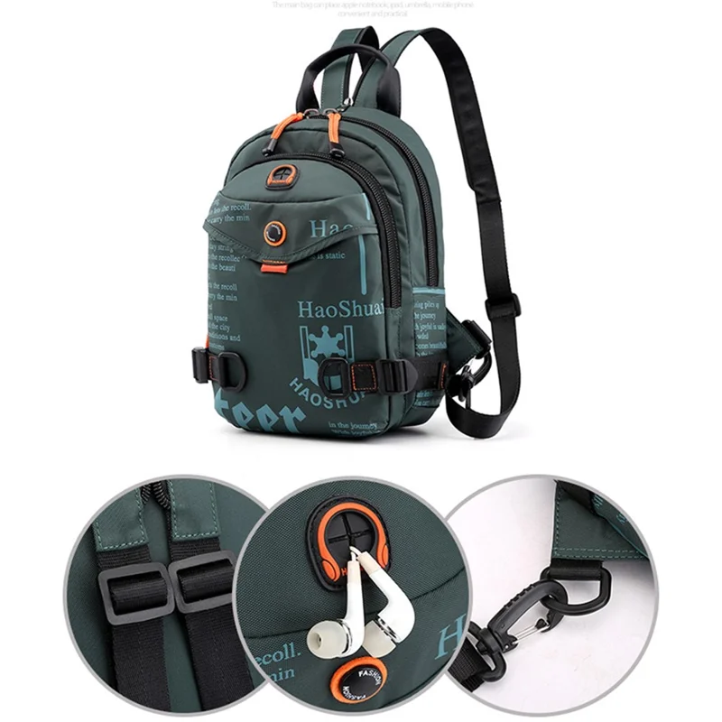 HAOSHUAI 5122(New Version) Multifunction Men Chest Bag Backpack Anti-splash Nylon Casual Single Shoulder Bag - Army Green