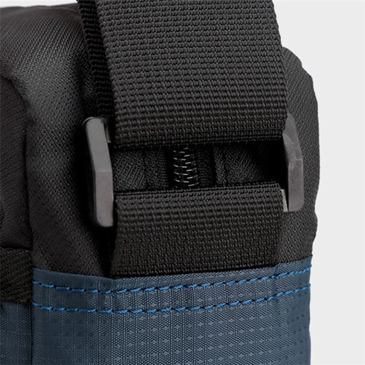HAOSHUAI 204# Sac à bandoulière pour homme en nylon, sac messenger, sac porté travers, résistant à l'eau pour le bureau, l'école - Bleu foncé