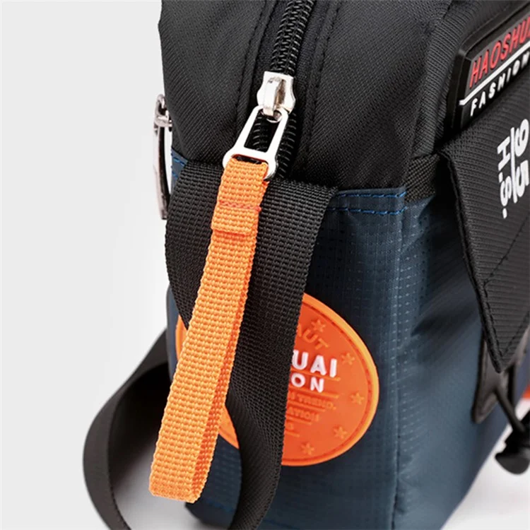 HAOSHUAI 204# Sac à bandoulière pour homme en nylon, sac messenger, sac porté travers, résistant à l'eau pour le bureau, l'école - Bleu foncé