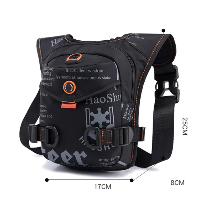 HAOSHUAI 5126# Nylon Drop Leg Bag Hiking Waist Pack for Men Tactical Motorcycle Bike Cycling Riding Fanny Pouch - Camouflage
