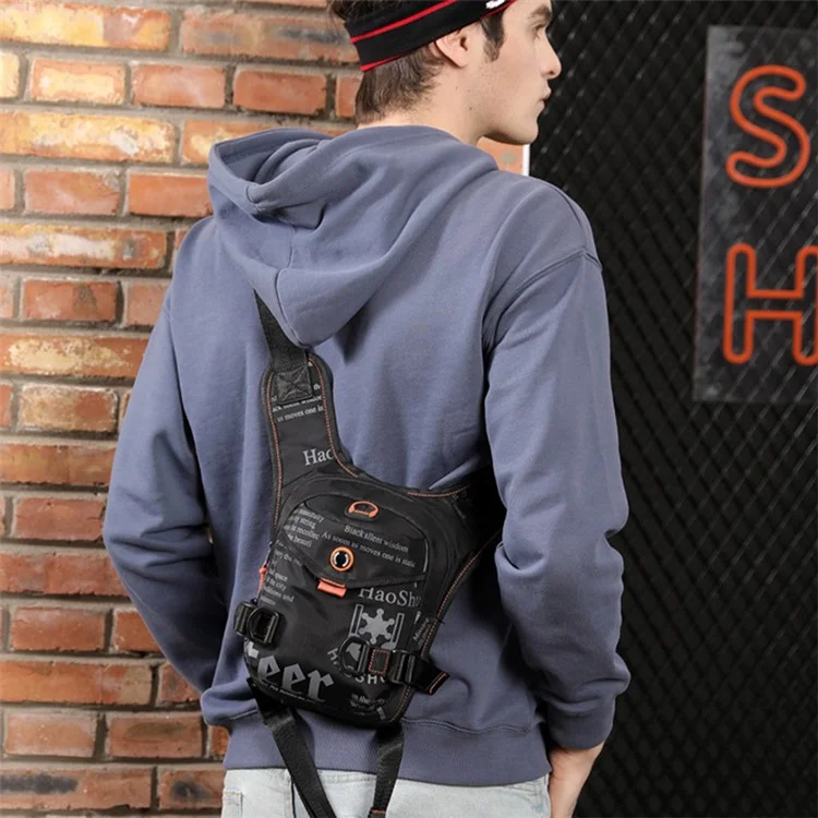 HAOSHUAI 5126# Nylon Drop Leg Bag Hiking Waist Pack for Men Tactical Motorcycle Bike Cycling Riding Fanny Pouch - Camouflage