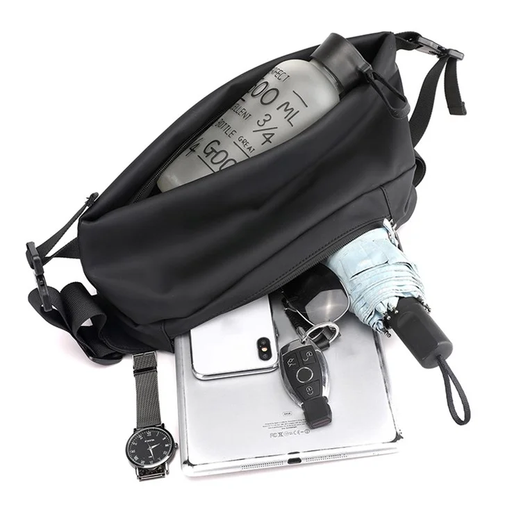 HAOSHUAI 1100-25# Wasserdichter Nylon-Brustbeutel Herren Umhängetasche für Sport, Reisen und Arbeit - Dunkelblau