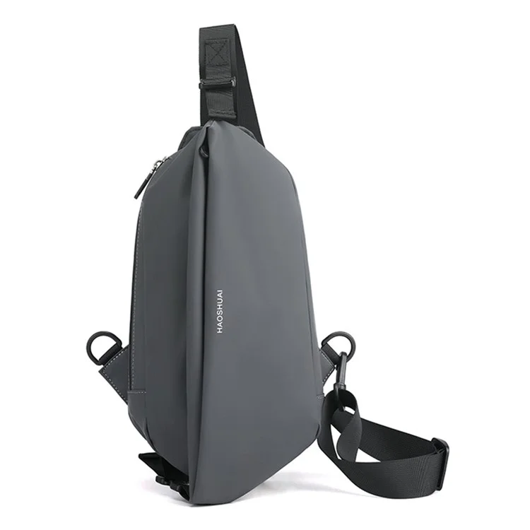 HAOSHUAI 1100-25# Wasserdichter Nylon-Brustbeutel Herren Umhängetasche für Sport, Reisen und Arbeit - Grau